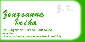 zsuzsanna kriha business card